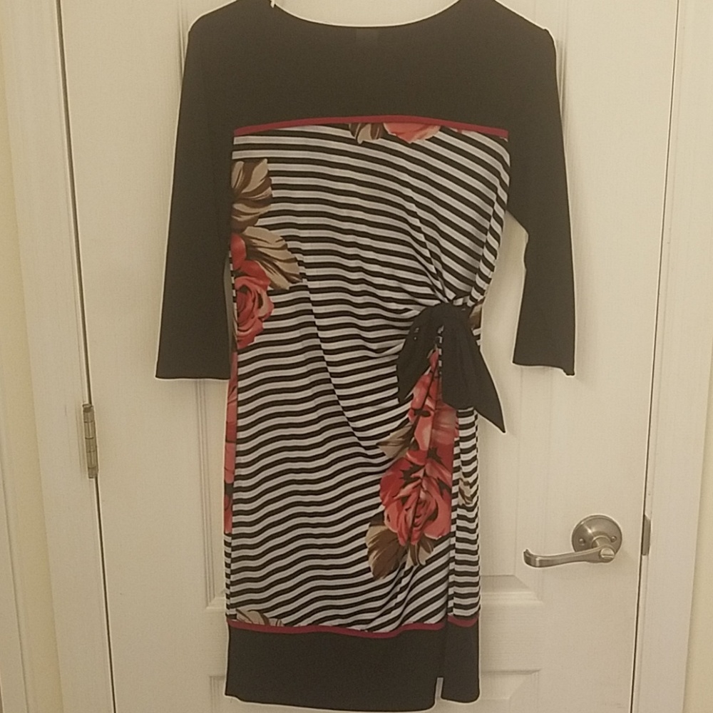 Floral Cinched Waste Dress